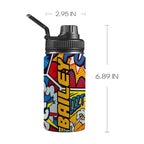 Personalised - Comic Book - Kids Stainless Steel Water Bottle