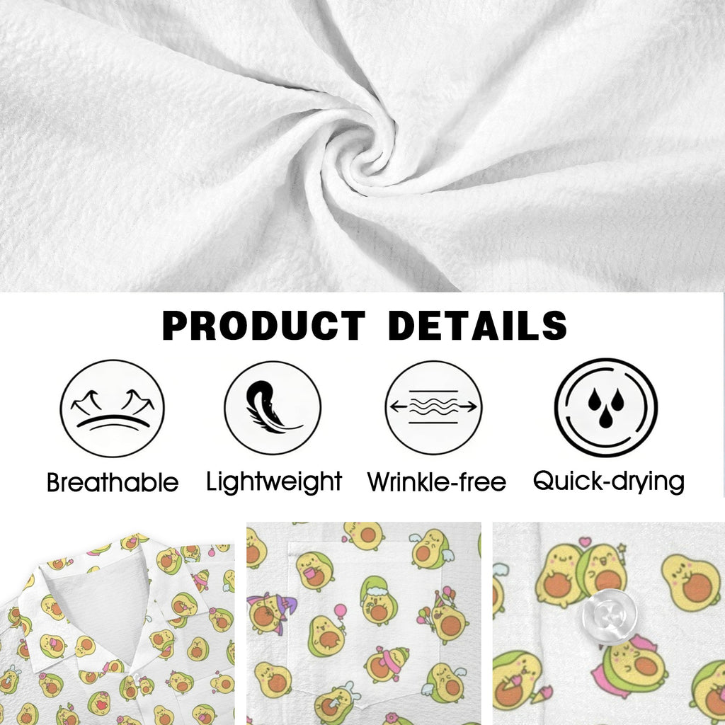 Avocado Cute Men's Crinkle Hawaiian Shirt