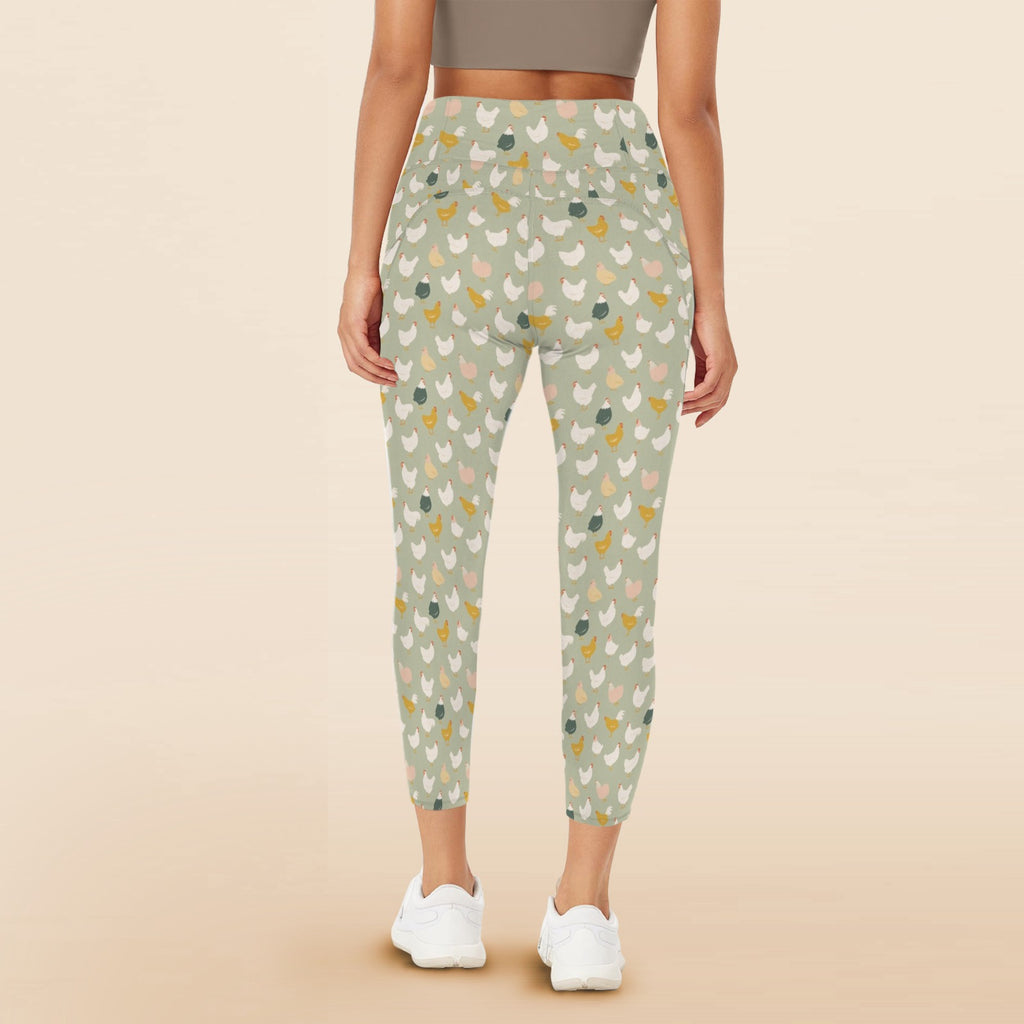 Chicken Life Women's High Waist Pockets Yoga Leggings Women's High Waist Pockets Yoga Leggings animal Printed Offshore