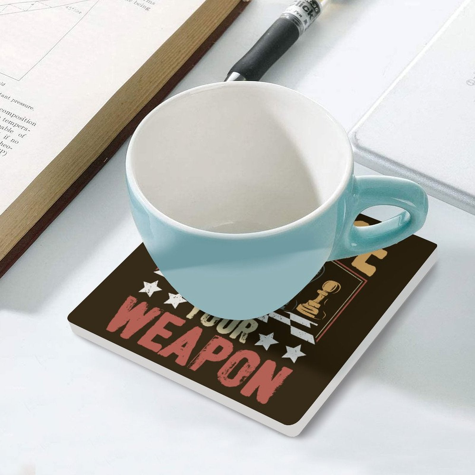 Chess, Choose Your Weapon - Ceramic Coasters (Square) Ceramic Coasters Chess Games Printed Offshore