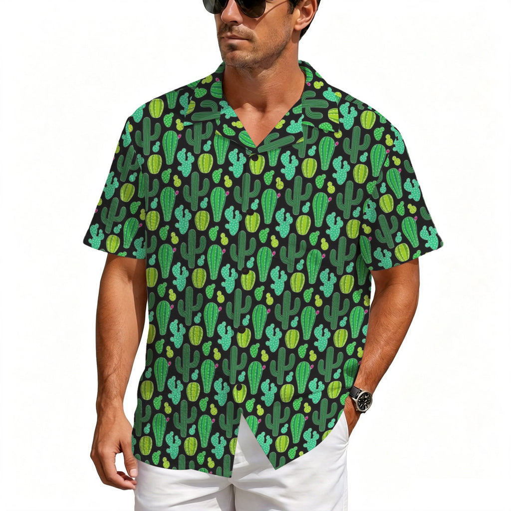 Cactus Plants Men's Crinkle Hawaiian Shirt