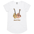 Don't Fret, Guitars - Womens Scoop Neck T-Shirt White Womens Scoop Neck T-shirt Music Printed In Australia