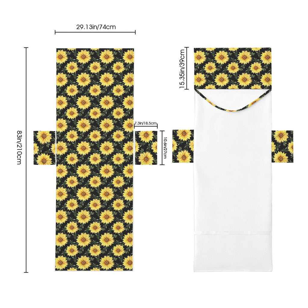 Painted Sunflower Beach Chair Towel Cover with Side Pockets