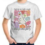 Sorry I'm Late, I Was Dilly Dallying - Kids Youth T-Shirt White Kids Youth T-shirt animal Printed In Australia