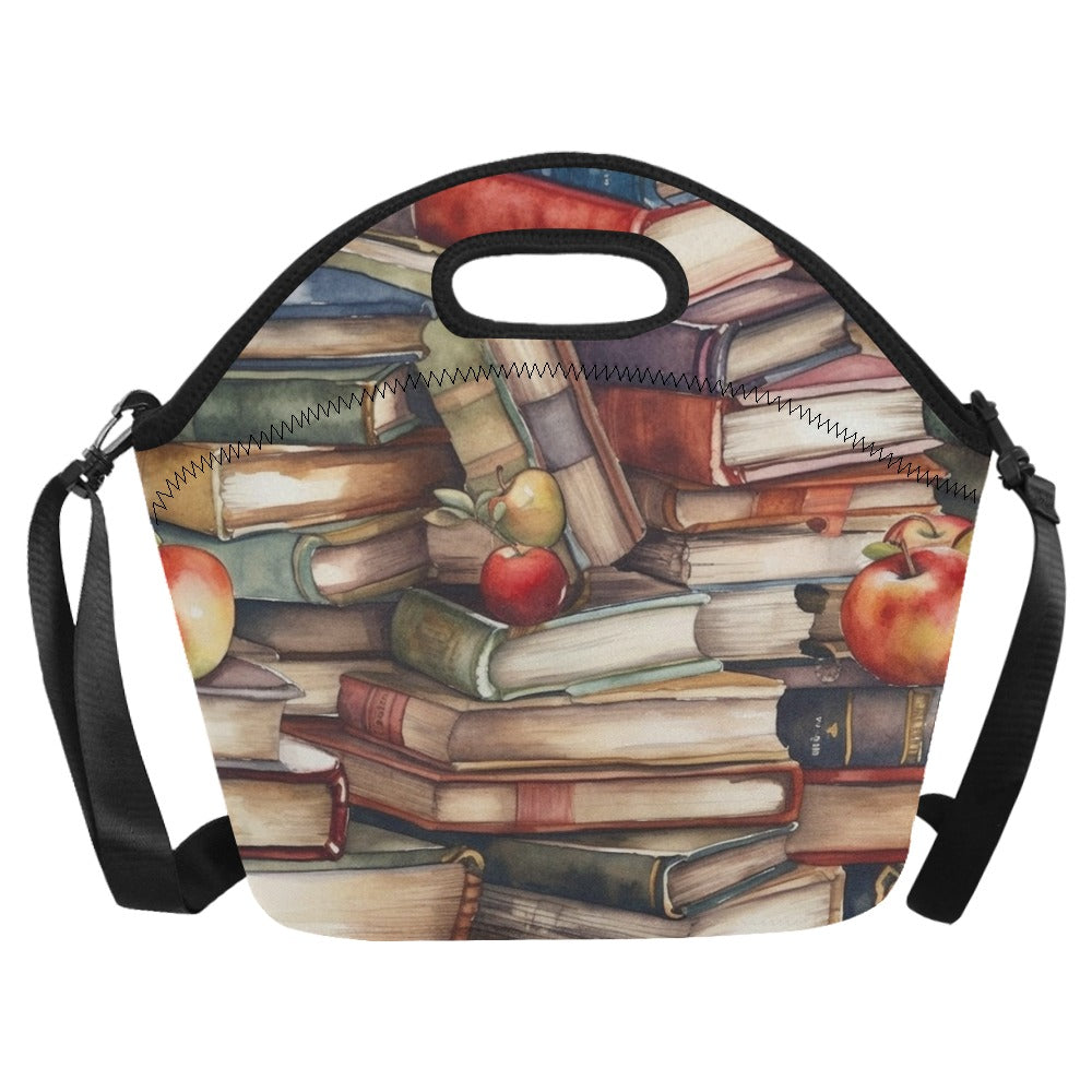 Watercolour Books - Neoprene Lunch Bag/Large (Model 1669) Neoprene Lunch Bag Printed Offshore Reading