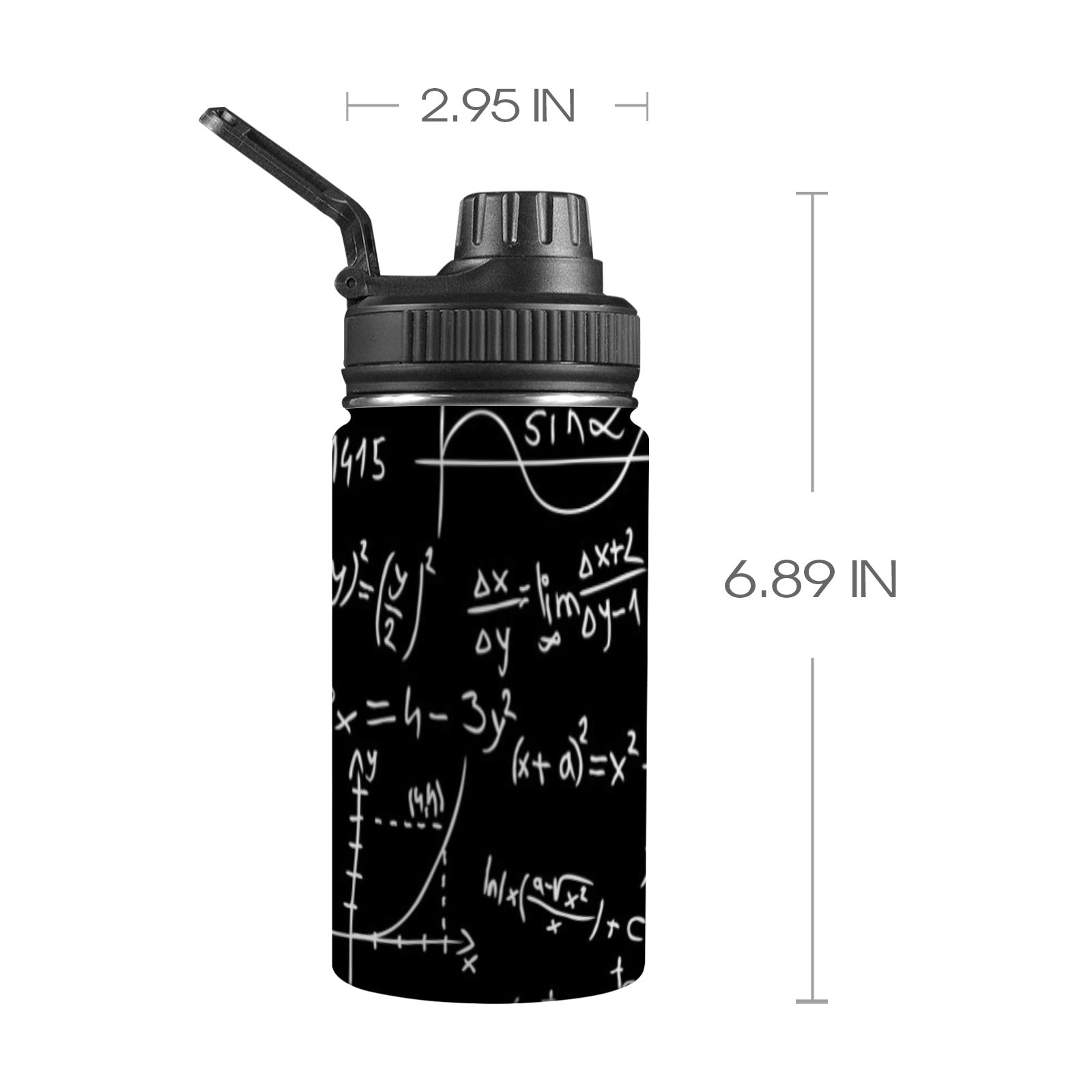 Equations Kids Water Bottle with Chug Lid (12 oz) One Size Kids Water Bottle with Chug Lid Maths Printed Offshore Science