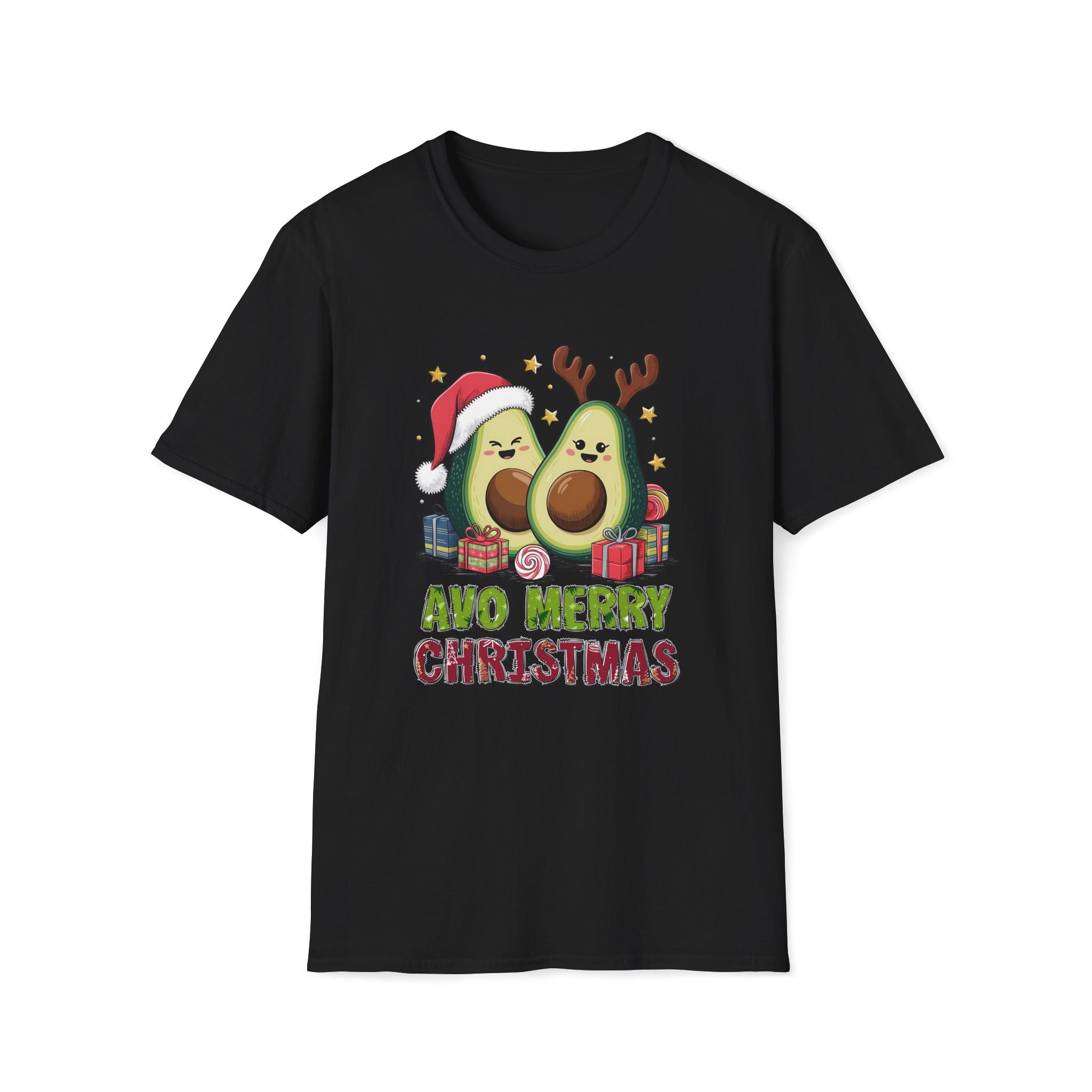 Avo Merry Christmas, Avocado - Unisex Softstyle T-Shirt