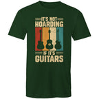 It's Not Hoarding If It's Guitars - Mens T-Shirt Forest Green Mens T-shirt Music Printed In Australia