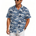 Japanese Waves Men's Crinkle Hawaiian Shirt