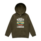 I'm Getting A Dinosaur Kids AS Colour Hoodie