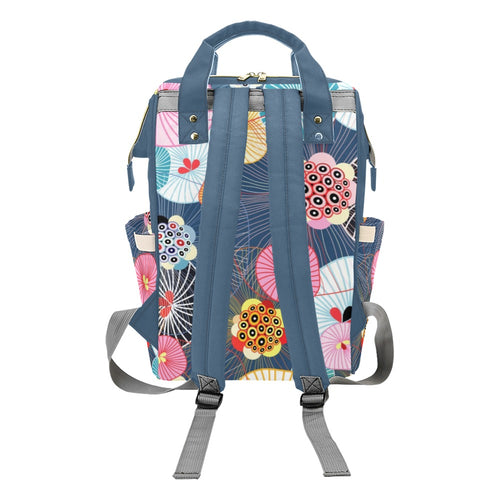Abstract Floral - Multi-Function Backpack, Nappy / Diaper Bag
