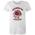 Retro TV, Technical Difficulties - Womens T-shirt White Womens T-shirt Printed In Australia Retro Tech