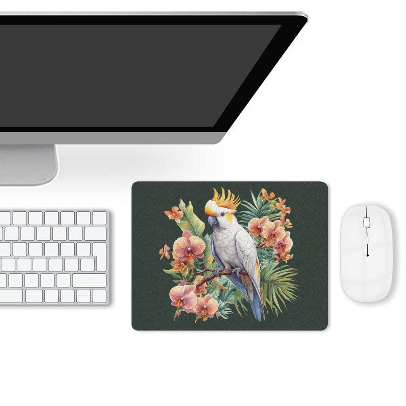 Cockatoo Leather Mouse Pad Leather Mouse Pad animal Printed Offshore