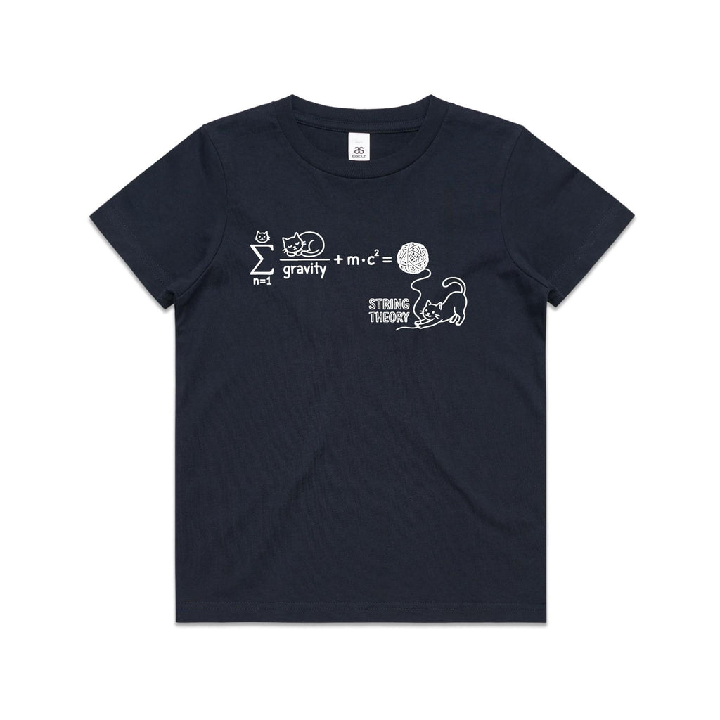 Cat String Theory Physics Kids AS Colour T-shirt