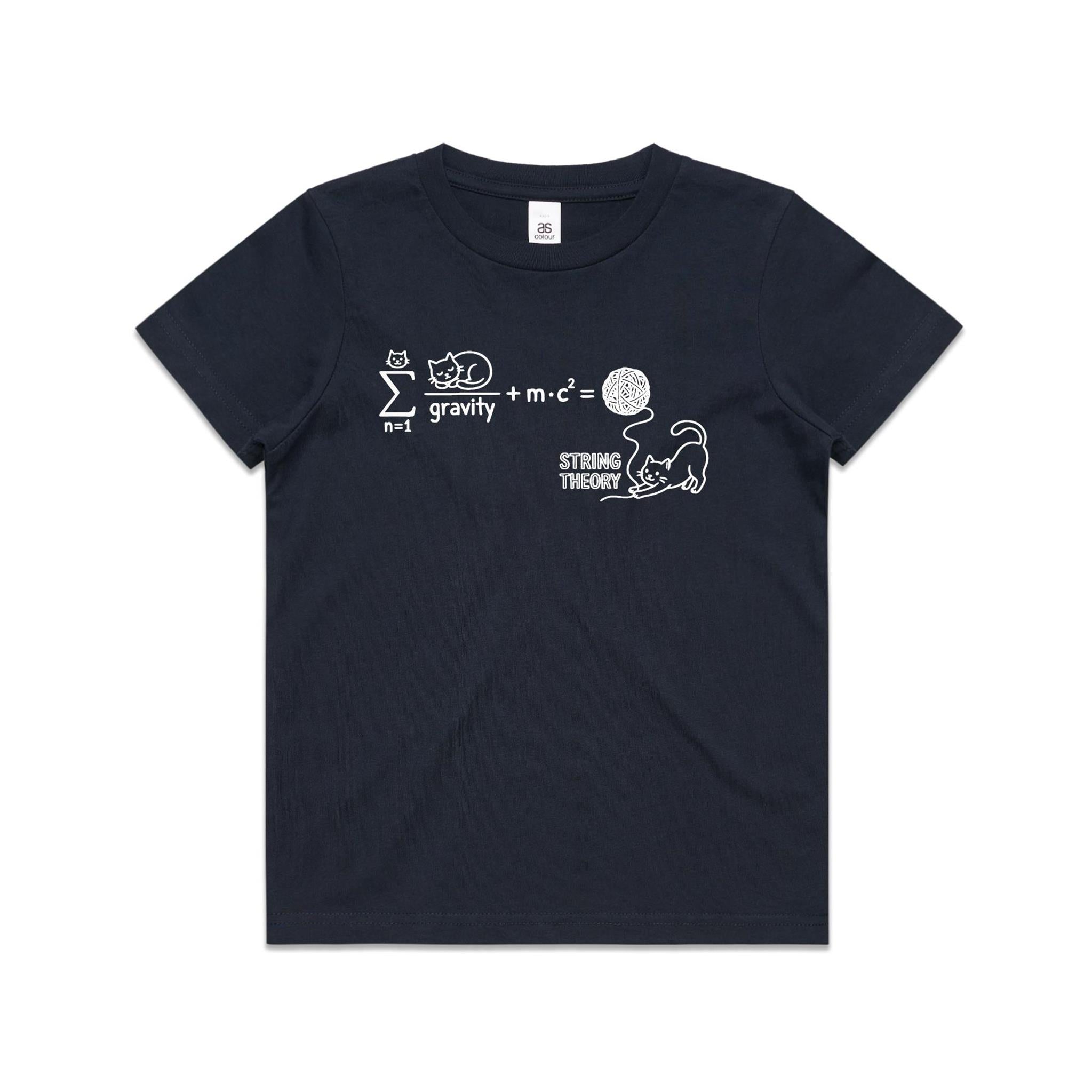 Cat String Theory Physics Kids AS Colour T-shirt