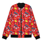 Comic Book Red Men's Casual Zip‑Up Bomber Jacket