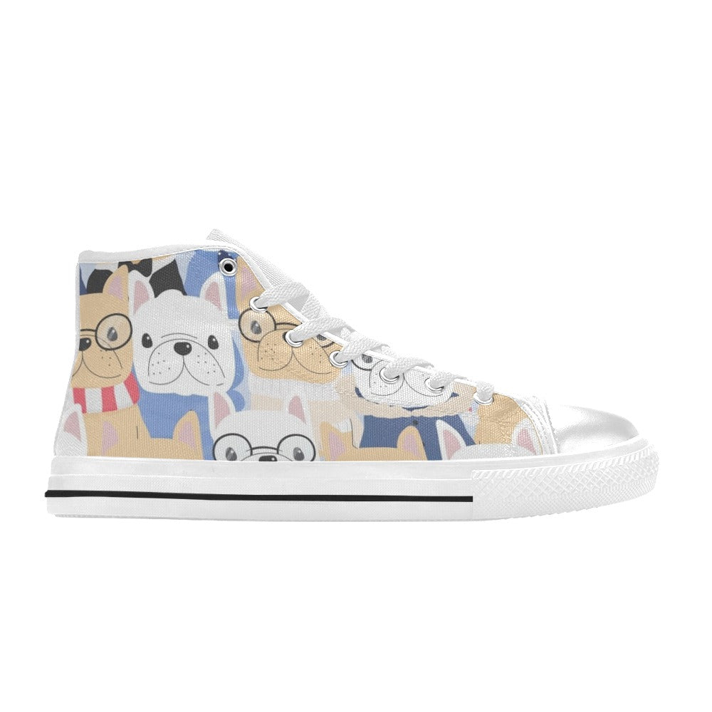 Dog Crowd - Men's High Top Canvas Shoes