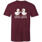 Goose Bumps - Mens T-Shirt Burgundy Mens T-shirt animal Printed In Australia
