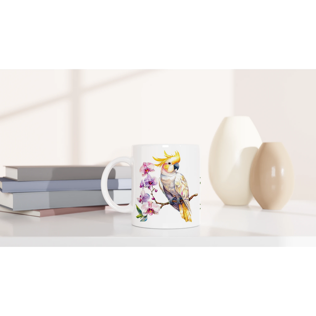 Personalise - Cockatoo, Australian Birds - White 11oz Ceramic Mug Personalised 11oz Mug