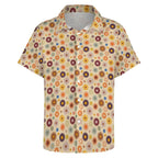 Abstract Floral Women's Collared Pocketless Short Sleeve Shirt