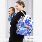 Blue Swirl - Multi-Function Backpack, Nappy / Diaper Bag