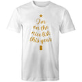 Christmas, I'm On The Nice List This Year - Mens T-Shirt White Mens Christmas T-shirt Christmas Printed In Australia