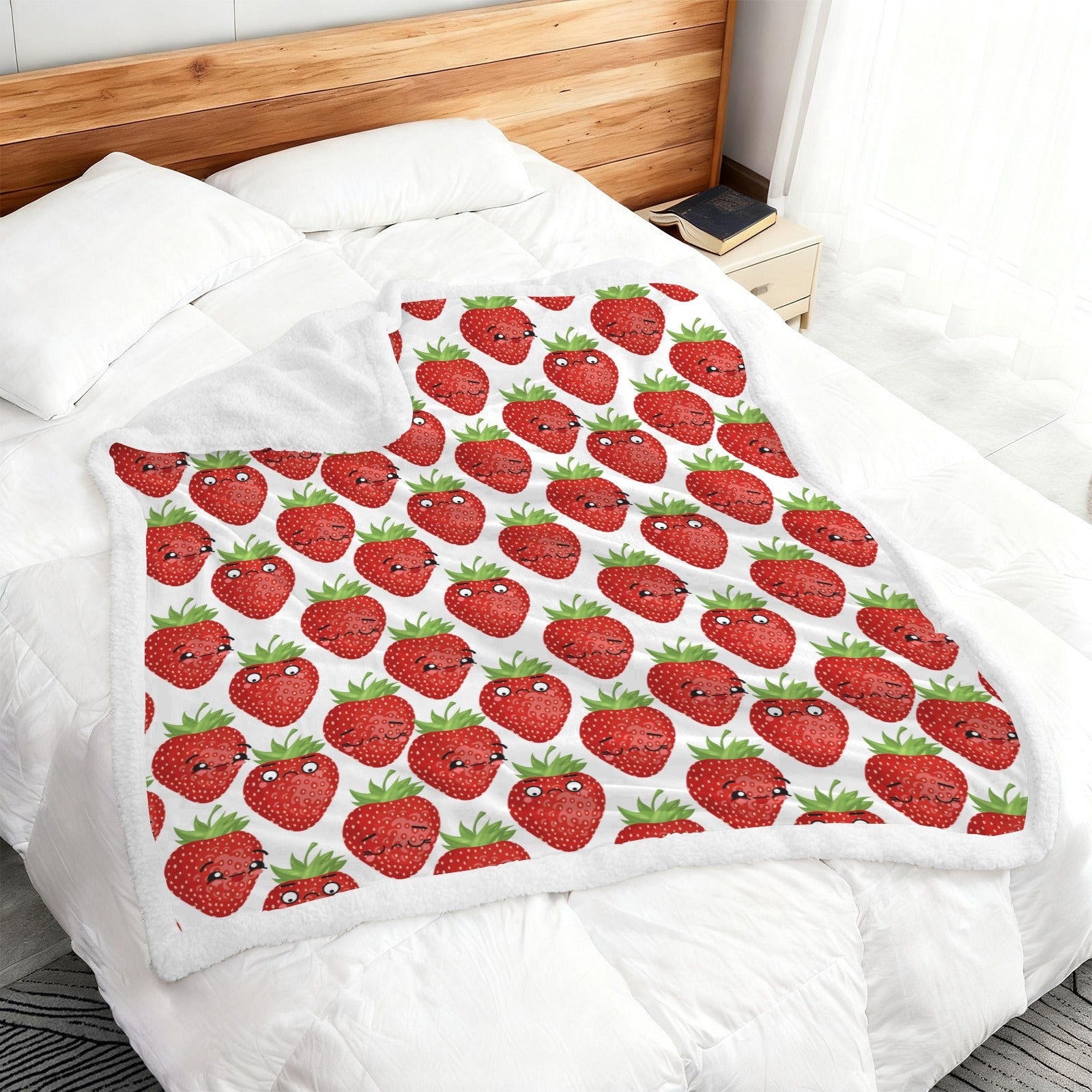Strawberry Characters - Double-Layer Fleece Blanket 51"x59"