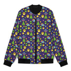 Groovy Alien And UFO Men's Casual Zip‑Up Bomber Jacket