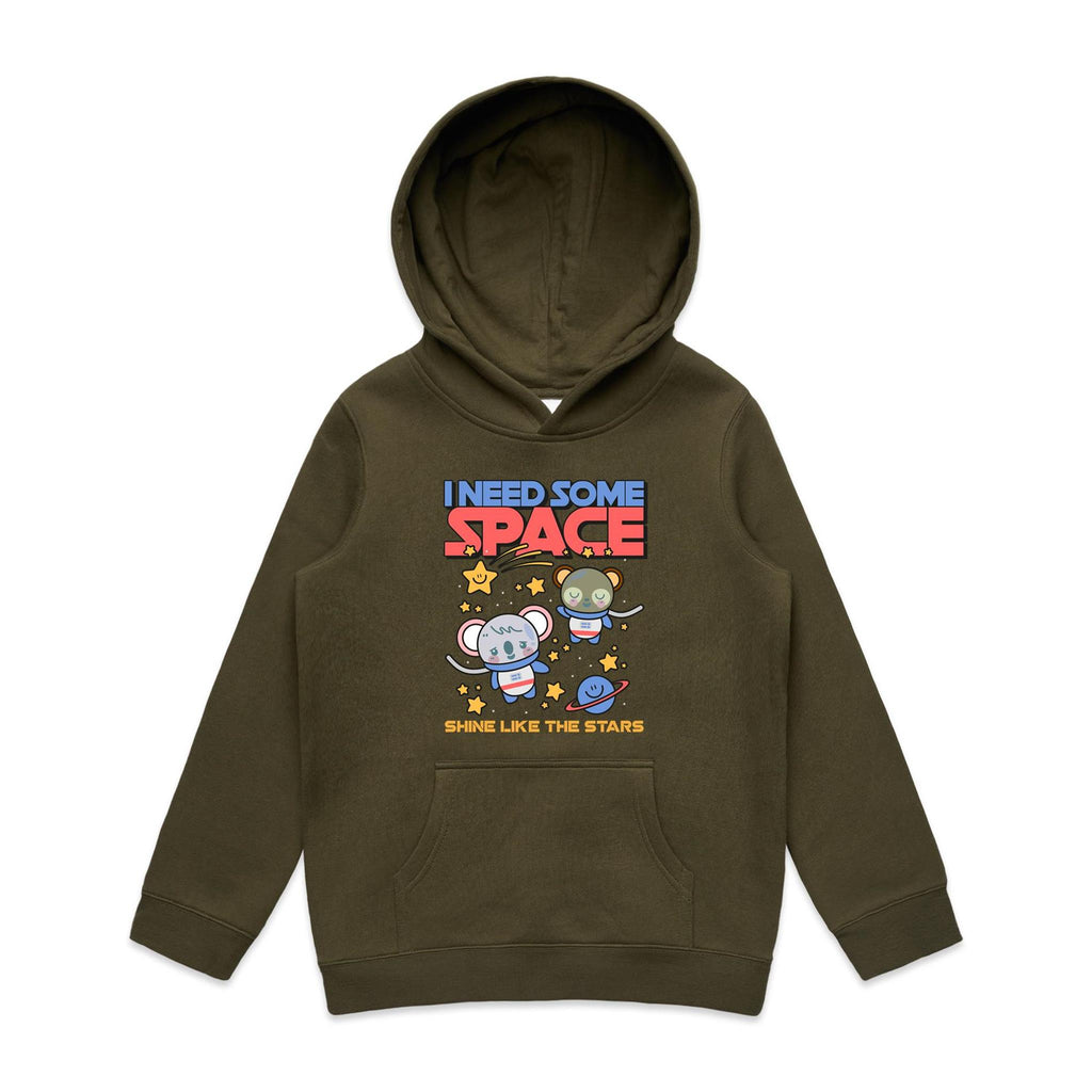 I Need Some Space - Kids Hoodie Army Kids Hoodie Printed In Australia