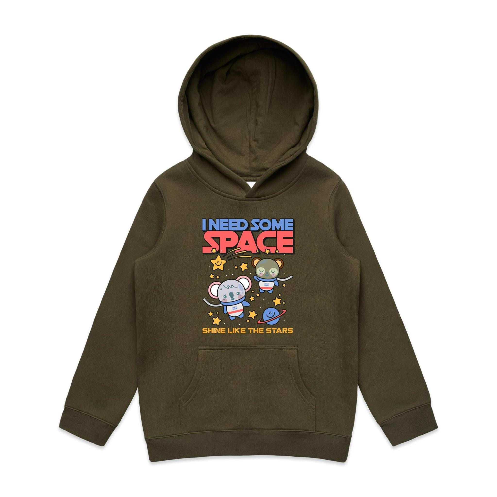 I Need Some Space - Kids Hoodie Army Kids Hoodie Printed In Australia