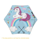 Unicorn On A Rainbow Kids Safe Round Corner Umbrella Kids Safe Round Corner Umbrella animal Printed Offshore