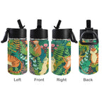 Tropical Jungle Animals 12oz Kids Water Bottle with Straw Lid