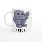 Pesonalise - I Rock - White 11oz Ceramic Mug Ceramic White Personalised Mug customise Globally Fulfilled Music personalise