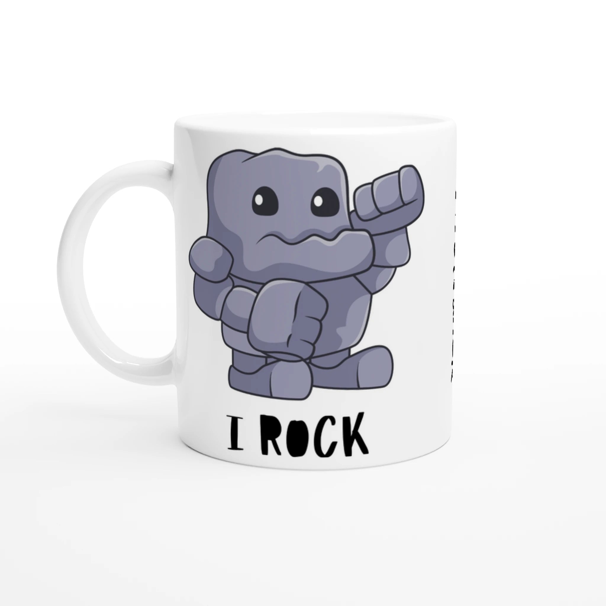 Pesonalise - I Rock - White 11oz Ceramic Mug Ceramic White Personalised Mug customise Globally Fulfilled Music personalise