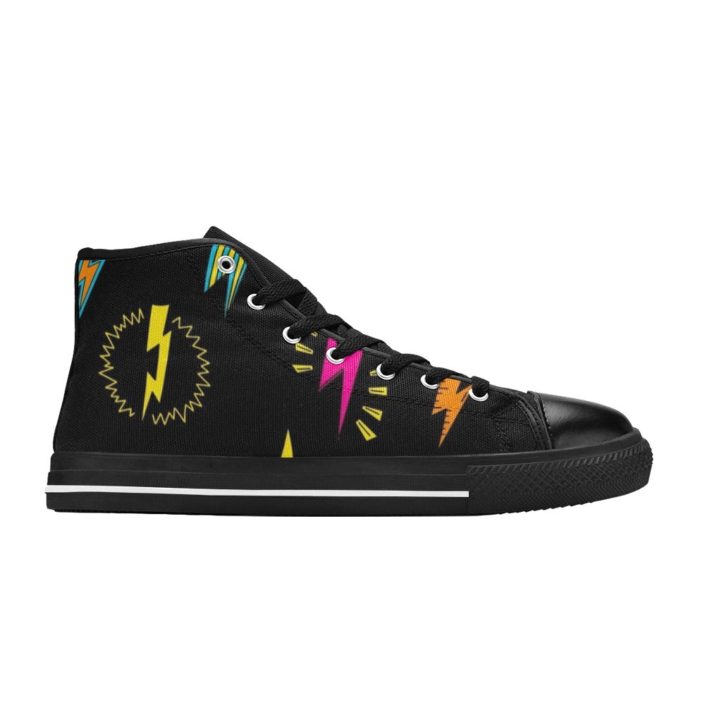 Fun Lightning - Kids High Top Canvas Shoes