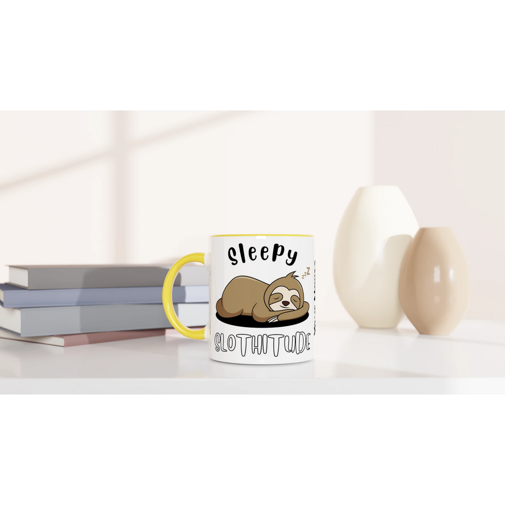 Personalise - Sloth, Sleepy Slothitude - White 11oz Ceramic Mug Personalised Mug animal customise Globally Fulfilled personalise
