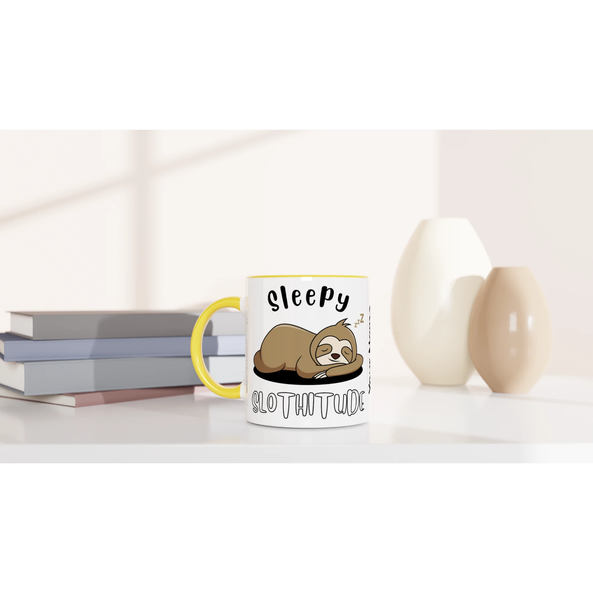 Personalise - Sloth, Sleepy Slothitude - White 11oz Ceramic Mug Personalised Mug animal customise Globally Fulfilled personalise