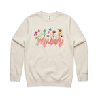 Mum, Flowers And Butterflies - As Colour Sweatshirt