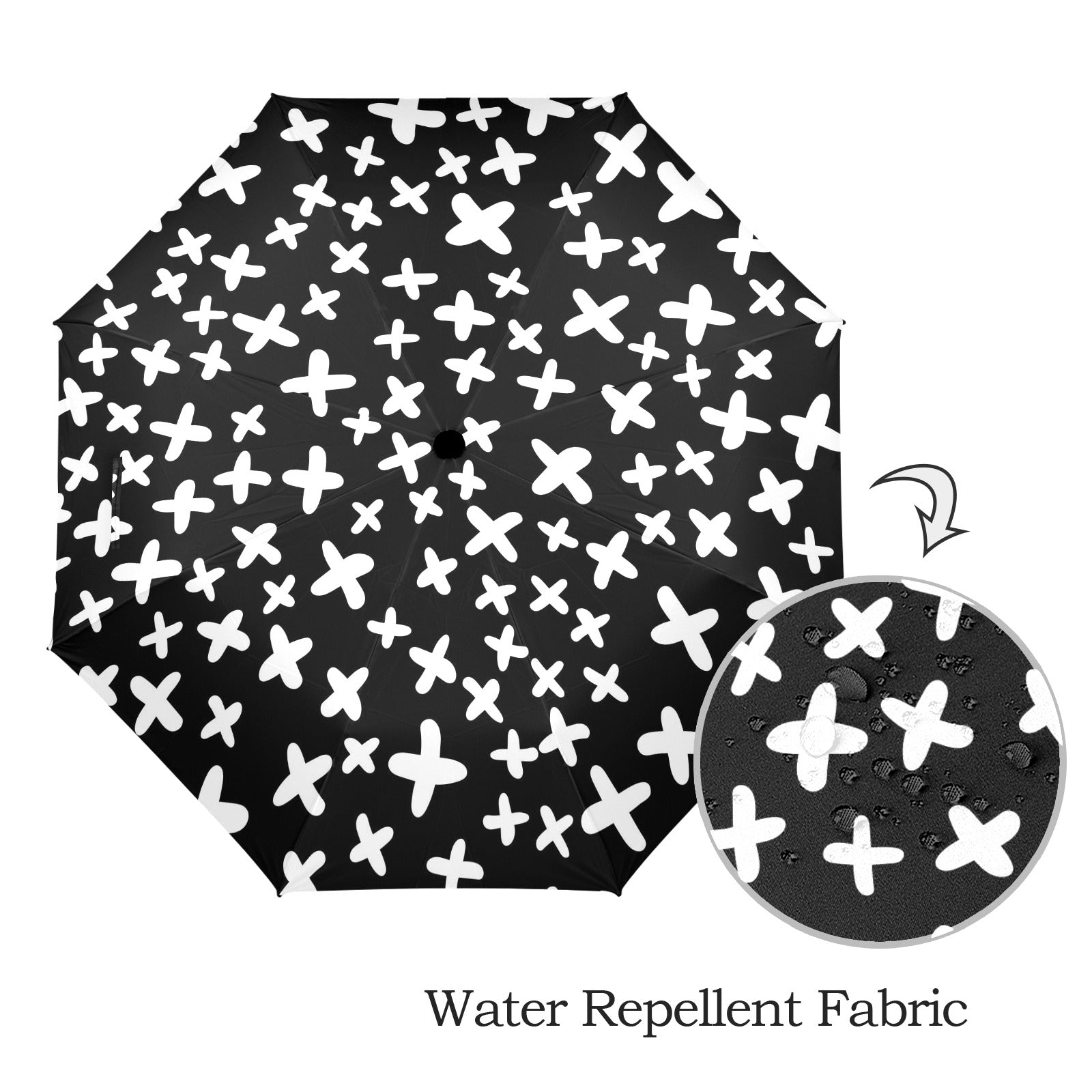 Black And White X's - Umbrella Umbrella Printed Offshore