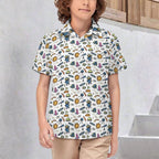 All About Space Kids Youth Short Sleeve Button Up Shirt