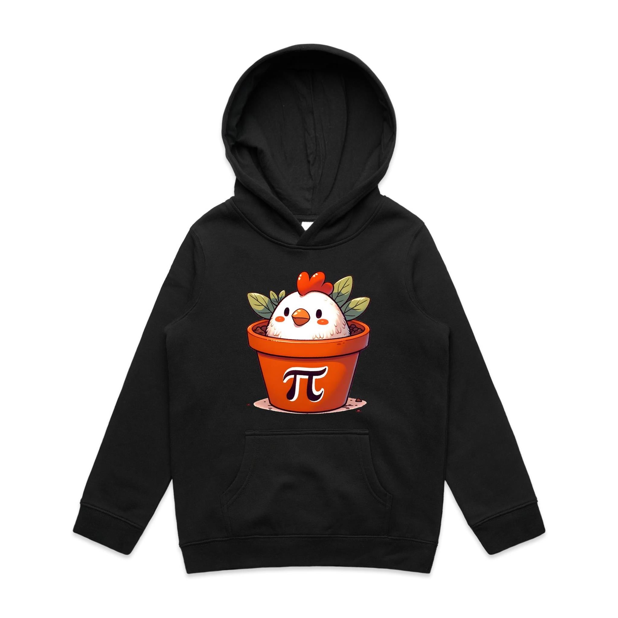 Chicken Pot Pi, Maths - Kids Hoodie Black Kids Hoodie Printed In Australia