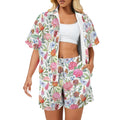 Australian Flowers Women's Windbreaker Short Set 2XL Women's Windbreaker Short Set Plants Printed Offshore