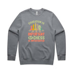 Chess And Education - AS Colour Stencil Crew Sweatshirt Gravel Sweatshirt Chess Games Printed In Australia