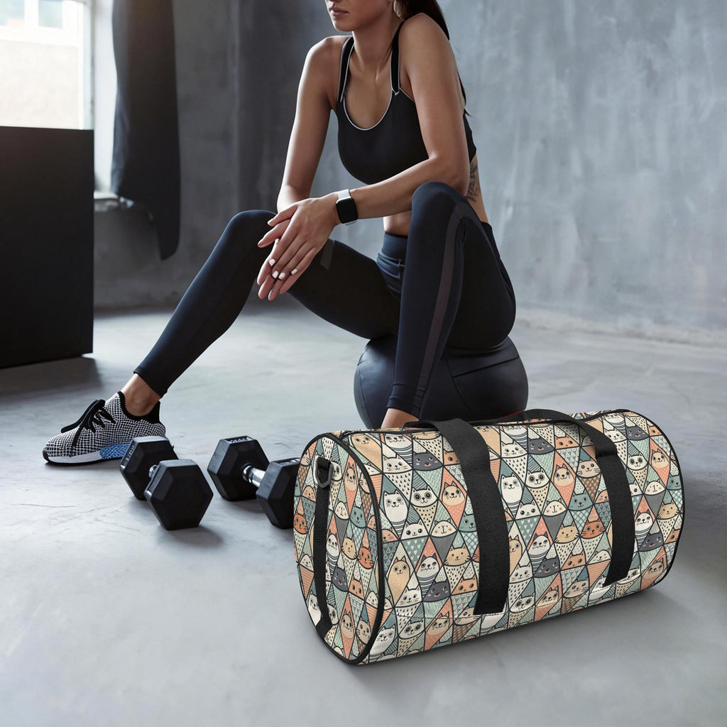 Diamond Cat Pattern Duffle Bag Duffle Bag Printed Offshore