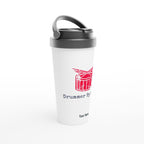 Personalised - Drummer By Night - White 15oz Stainless Steel Travel Mug Personalised Travel Mug Globally Fulfilled