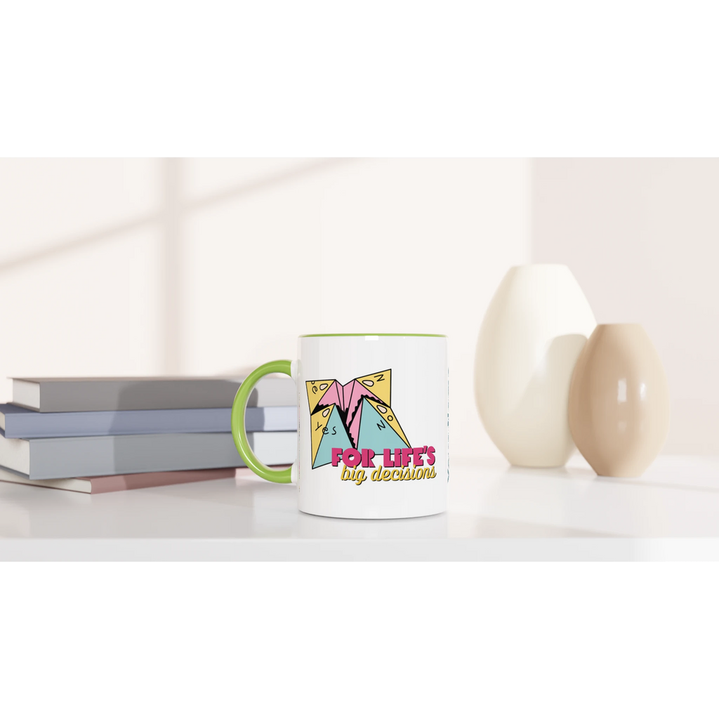 Personalised - For Life's Big Decisions - White 11oz Ceramic Mug with Colour Inside Personalised 11oz Mug customise Games Globally Fulfilled personalise