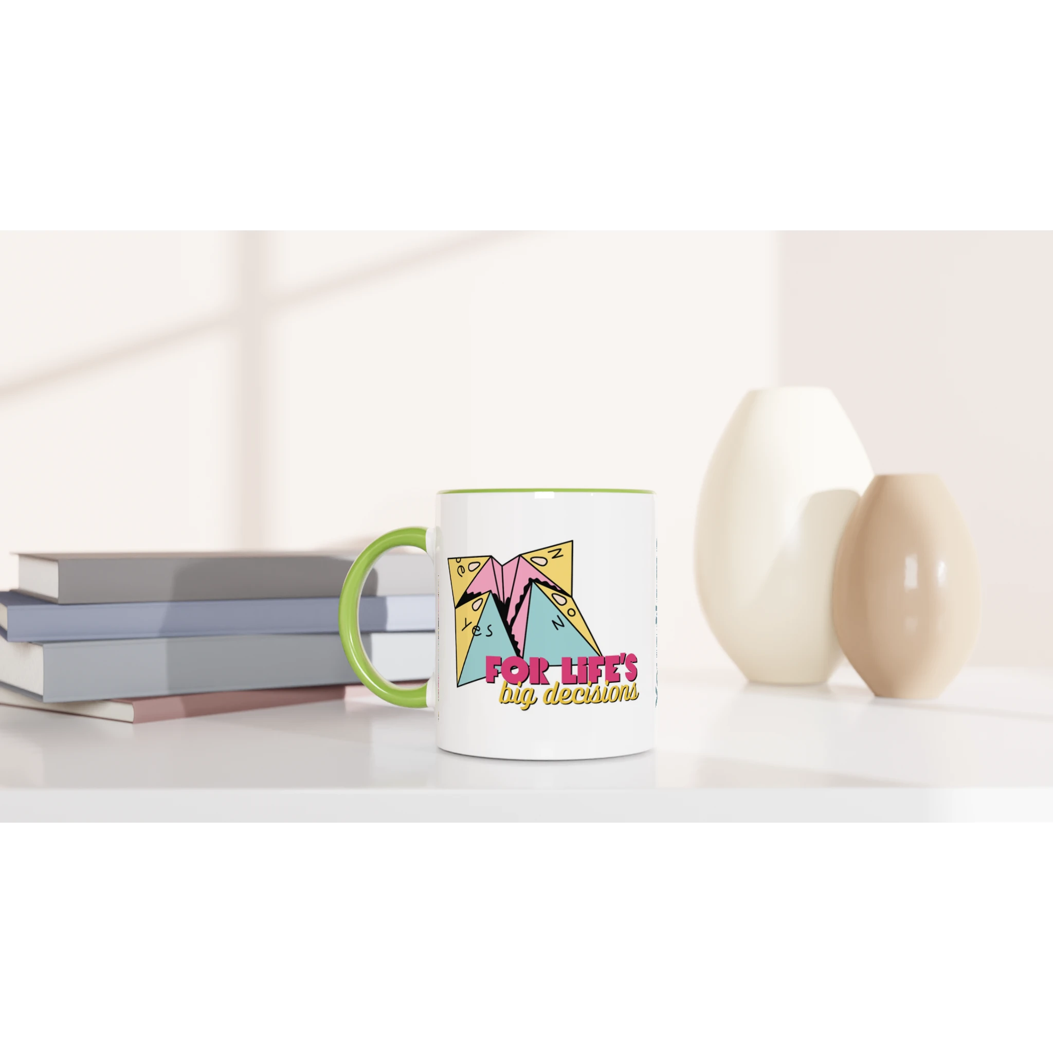 Personalised - For Life's Big Decisions - White 11oz Ceramic Mug with Colour Inside Personalised 11oz Mug customise Games Globally Fulfilled personalise