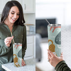 Cat Stretch - 20oz Tall Skinny Tumbler with Lid and Straw