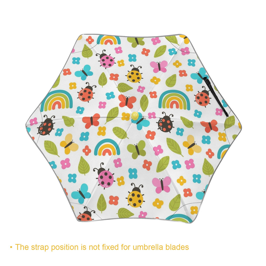 Ladybugs And Rainbows Kids Safe Round Corner Umbrella Kids Safe Round Corner Umbrella animal Printed Offshore