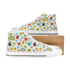 Ladybugs And Rainbows Women's High Top Canvas Shoes Womens Classic High Top Shoes Printed Offshore
